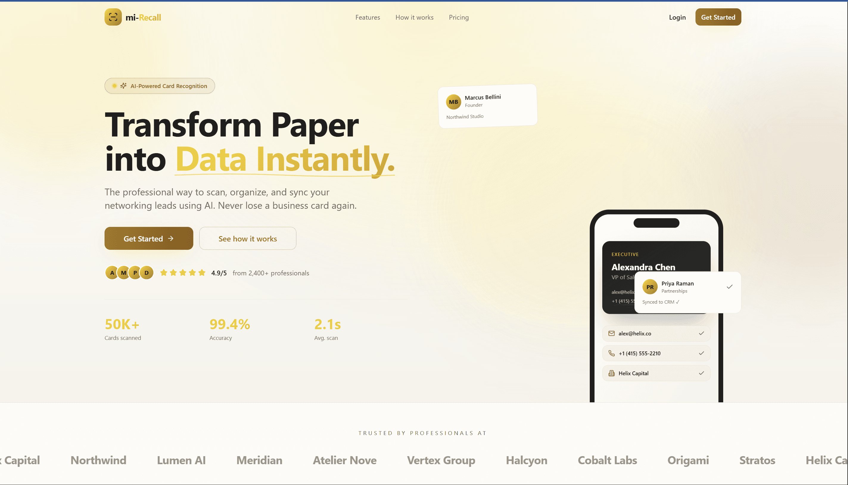 mi-Recall Business Card Vault